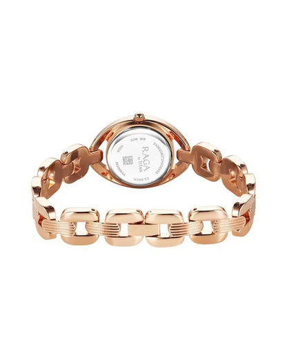Titan Raga Showstopper Quartz Analog Pink Dial Metal Strap Watch For Women nu95306wm01