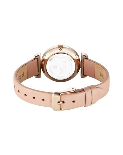 Titan Raga Showstopper Quartz Analog Pink Dial Leather Strap Watch For Women nu95308wl01