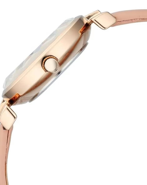Titan Raga Showstopper Quartz Analog Pink Dial Leather Strap Watch For Women nu95308wl01