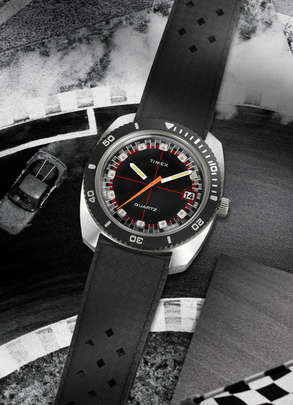 Q Timex Reissue 1971 Velocity 36mm Synthetic Rubber Strap Watch - TW2W22400U9