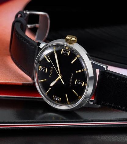 Timex Marlin Automatic 40mm Leather Strap Watch - TW2W33900U9