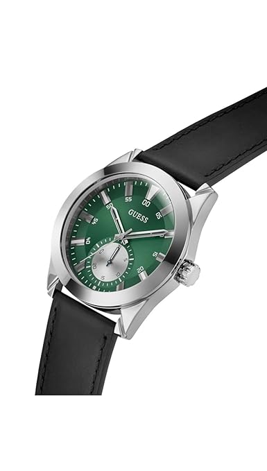 GUESS Leather Men's Analog Green Dial Men's Watch-Gw0793G1