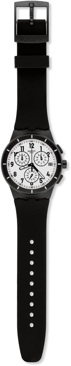 Swatch Unisex Watch Twice Again SUSB401 Chronograph Display and Black Rubber