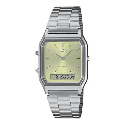 Casio Vintage AQ-230A-9AMQYDF Analog-Digital Green Dial Unisex (AD280)