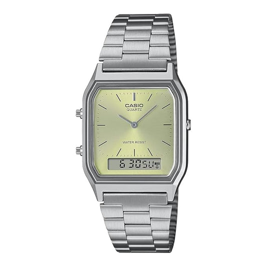 Casio Vintage AQ-230A-9AMQYDF Analog-Digital Green Dial Unisex (AD280)