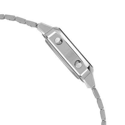 Casio Men Vintage LA670WA-1DF Black Digital Dial Silver Stainless Steel Band D089