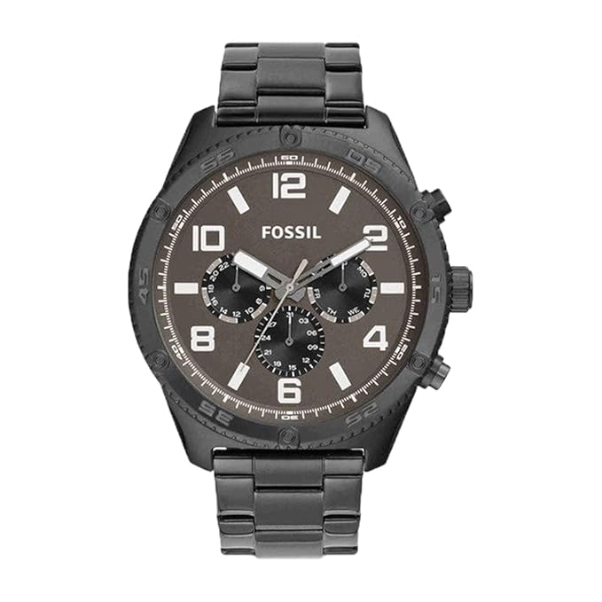 Fossil Mens 50 mm Brox Grey Dial Stainless Steel Analogue Watch - BQ2533I