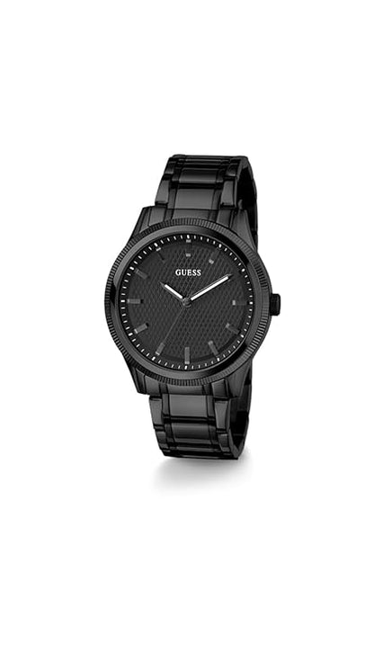 GUESS Men Black Round Stainless Steel Dial Analog Watch- GW0626G3