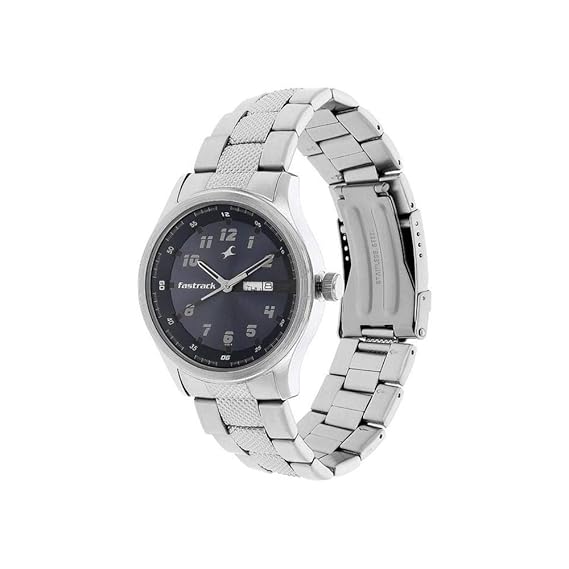 Fastrack Stainless Steel Essentials Analog Blue Dial Men Watch NK3001SM02