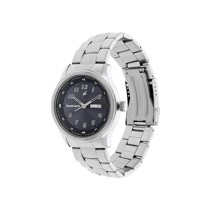 Fastrack Stainless Steel Essentials Analog Blue Dial Men Watch NK3001SM02