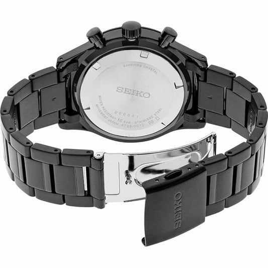 Seiko Stainless Steel Discover More Chronograph|Date Analog Dial Color Black Men's Watch - Ssb399P1, Band Color-Black