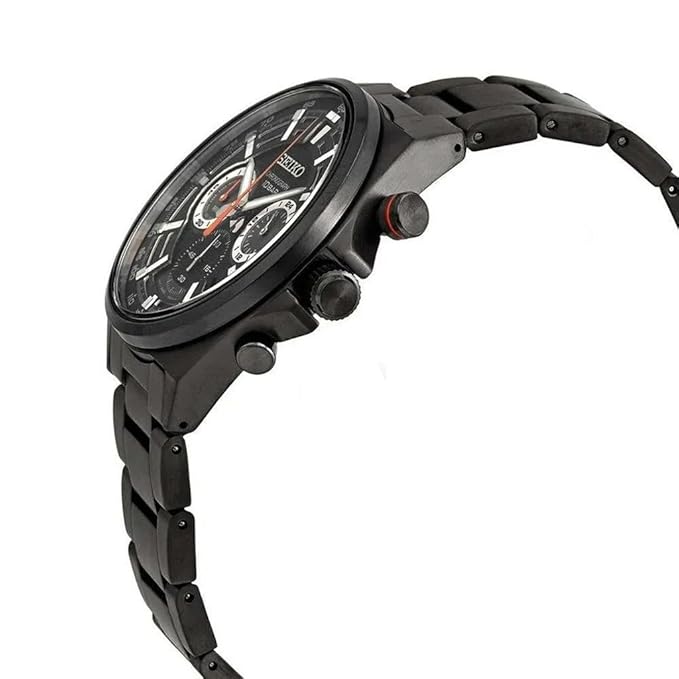 Seiko Stainless Steel Discover More Chronograph|Date Analog Dial Color Black Men's Watch - Ssb399P1, Band Color-Black