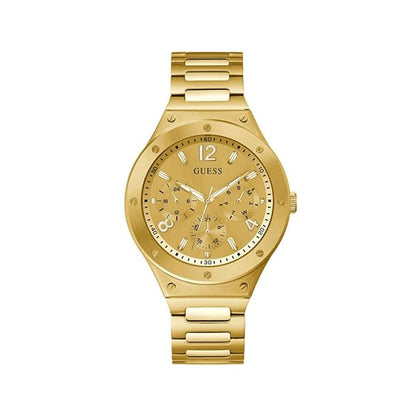 Guess Scope Collection Multi-Function Mens Analog Beige Dial Coloured Quartz Watch, Round Dial with 44 mm Case Width - GW0454G2