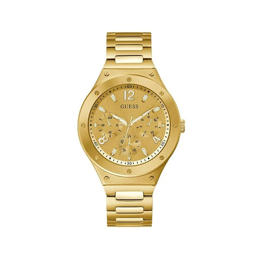 Guess Scope Collection Multi-Function Mens Analog Beige Dial Coloured Quartz Watch, Round Dial with 44 mm Case Width - GW0454G2