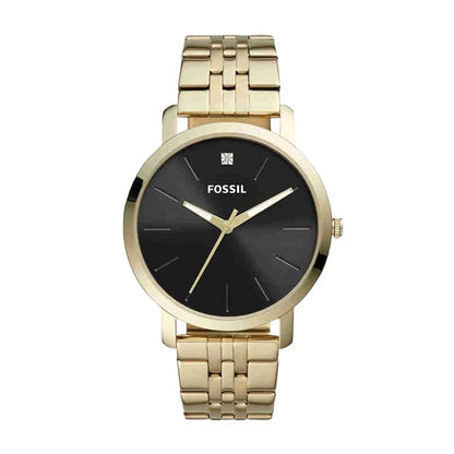 Fossil Mens 44 mm Lux Luther Black Dial Stainless Steel Analog Watch - BQ2416I