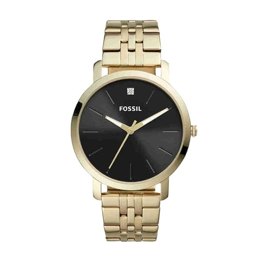 Fossil Mens 44 mm Lux Luther Black Dial Stainless Steel Analog Watch - BQ2416I