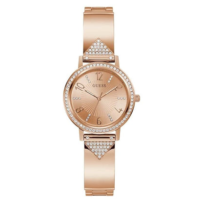 Guess Tri Luxe Collection Analog Rose Gold Dial Women's Watch-GW0474L3