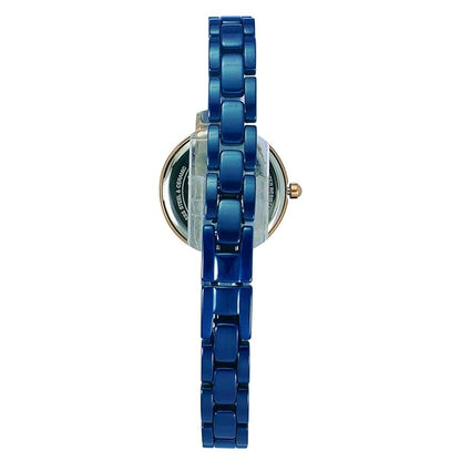 TIMEX Analog Watch for Women with Mother of Pearl Blue Round Dial & Blue Ceramic Bracelet Band Water Resistant Women's Wrist Watches - TWEL15702