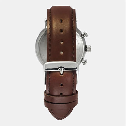 TIMEX Men's Blue Round Chronograph Leather Watch TWEG20024-EX