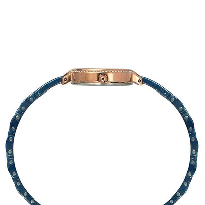 TIMEX Analog Watch for Women with Mother of Pearl Blue Round Dial & Blue Ceramic Bracelet Band Water Resistant Women's Wrist Watches - TWEL15702