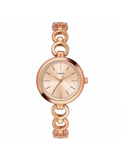 Classics Women Quartz Rose Gold Dial Analog Stainless Steel Watch TWEL11434
