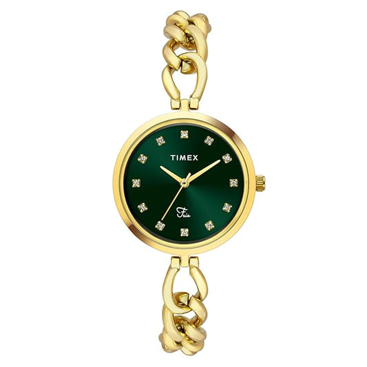 TIMEX Fria Green Round Dial Analog Women's Watch - TWEL23801