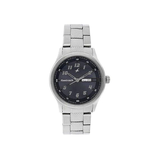 Fastrack Stainless Steel Essentials Analog Blue Dial Men Watch NK3001SM02