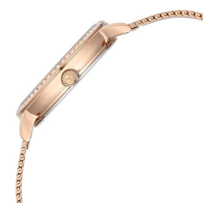 Titan Purple Style Up Quartz Analog Pink Dial Stainless Steel Strap Watch for Women-NS95236WM02