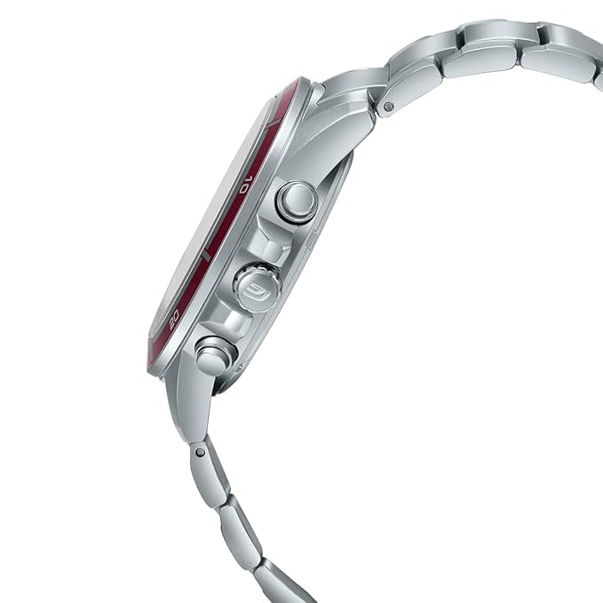 Casio Edifice EFR-526D-5CVUDF Red Analog Dial Silver Stainless Steel Band Men's Watch Chronograph 100M Water Resistant ED569