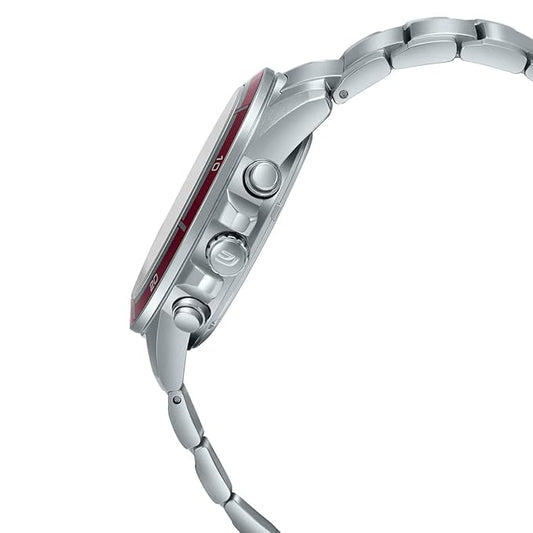 Casio Edifice EFR-526D-5CVUDF Red Analog Dial Silver Stainless Steel Band Men's Watch Chronograph 100M Water Resistant ED569
