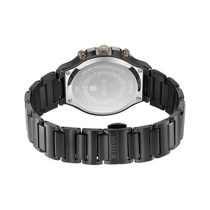 Titan Regalia Quartet Grey Dial Analog with Day and Date Stainless Steel Strap Watch for Men-NS1883KM01