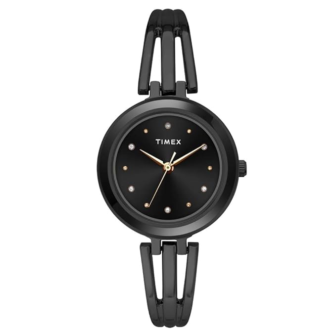TIMEX Classics Women Quartz Black Dial Analog Stainless Steel Watch TWTL10300