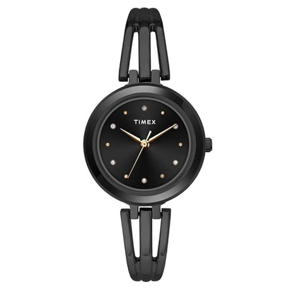 TIMEX Classics Women Quartz Black Dial Analog Stainless Steel Watch TWTL10300