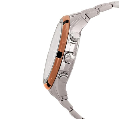 Casio Edifice EF-539D-1A5VDF Analog Black Dial Men Watch Silver Metal Strap (ED368)