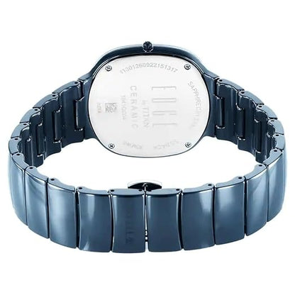 Titan Edge Squircle Quartz Analog Gradient Blue Dial Atlantic Blue Ceramic Strap Unisex Watch - NT1841QC04