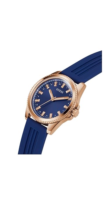 GUESS Men Blue Round Stainless Steel Dial Analog Watch- GW0639G3