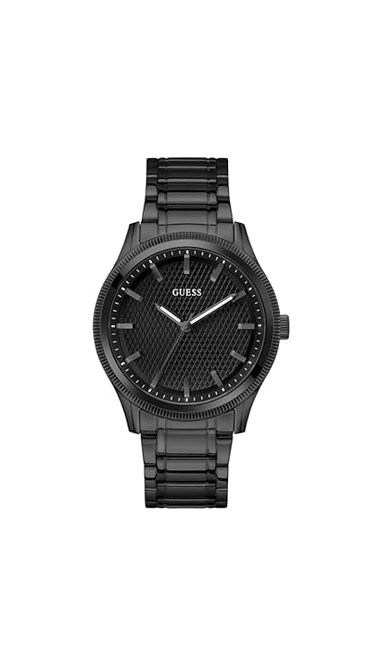 GUESS Men Black Round Stainless Steel Dial Analog Watch- GW0626G3