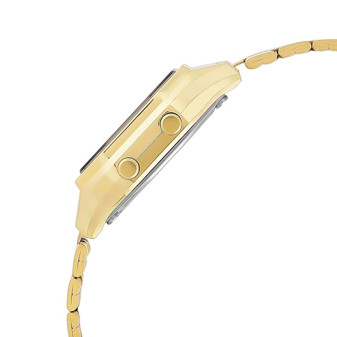 Casio Vintage LA680WGA-9DF Digital Gold Dial Women Watch Gold Stainless Steel Strap (D345)