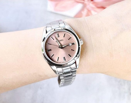 Seiko Stainless Steel Women Sur529P1 Ladies' Analogue Watch Quartz with Sapphire Glass, Silver