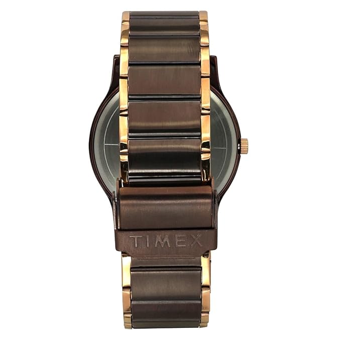 TIMEX Fashion Men Quartz Brown Dial Analog Stainless Steel Watch TW000R464