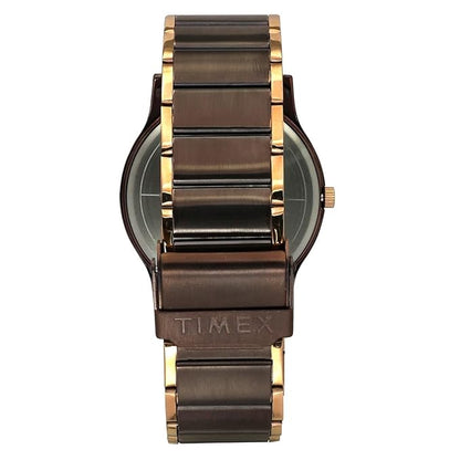 TIMEX Fashion Men Quartz Brown Dial Analog Stainless Steel Watch TW000R464