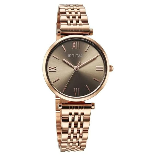 Titan Workmode Quartz Analog Grey Dial Metal Strap Watch for Women - 95313WM01