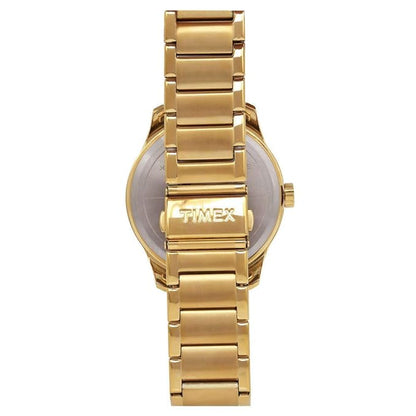 TIMEX Empera Analog Watch for Man with Black Round Dial & Gold Stainless Steel Bracelet Band Water Resistant Men's Wrist Watches - TW0TG7603