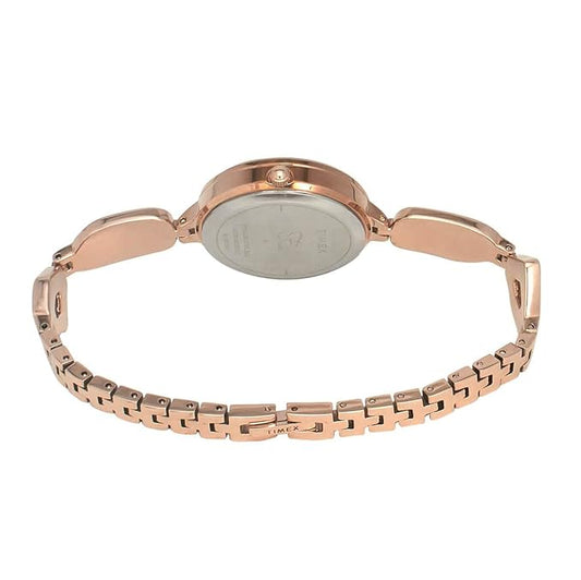 TIMEX Brass Analog Pink Dial Women Watch - Twel15902, Rose Gold Band