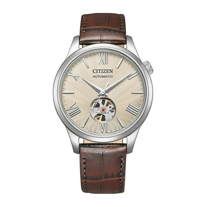 Citizen Leather Unisex Automatic Gents Analog Watch White Dial - Nh9130-17A