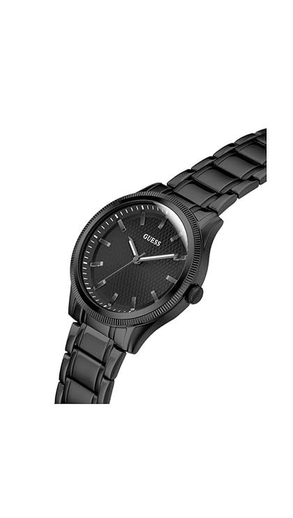 GUESS Men Black Round Stainless Steel Dial Analog Watch- GW0626G3