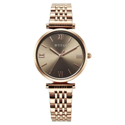 Titan Workmode Quartz Analog Grey Dial Metal Strap Watch for Women - 95313WM01