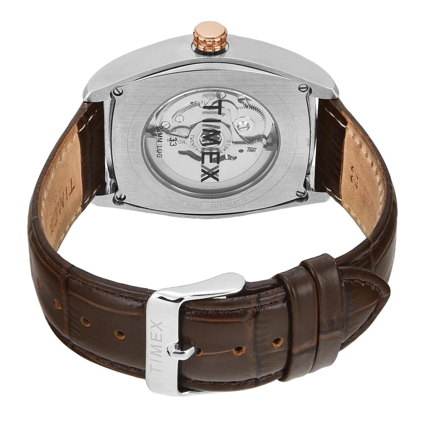 TIMEX Men Silver Rectangle Dial Analog Automatic Watch - TWEG25901