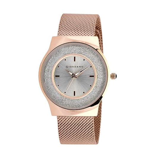 Giordano Analogue Silver Dial Women's Watch-GZ-60016-22