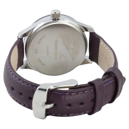 Fastrack Quartz Analog Purple Dial Leather Strap Watch for Girls NN6078SL05